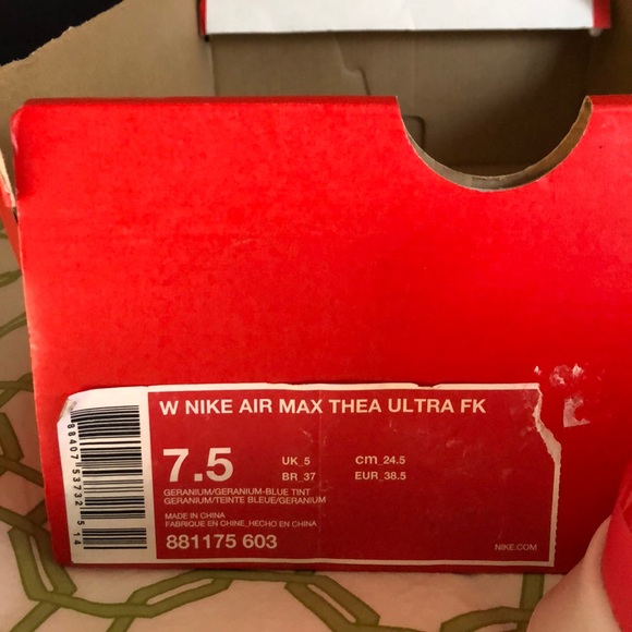 🆕 NIKE AIR MAX THEA ULTRA FLYKNIT SNEAKERS Size 7.5 Pink - Picture 8 of 8